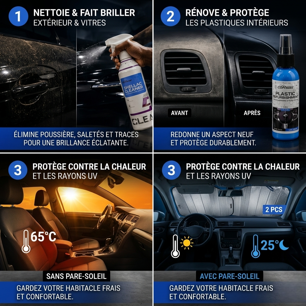 Kit Complet d'Entretien Auto 3 en 1
