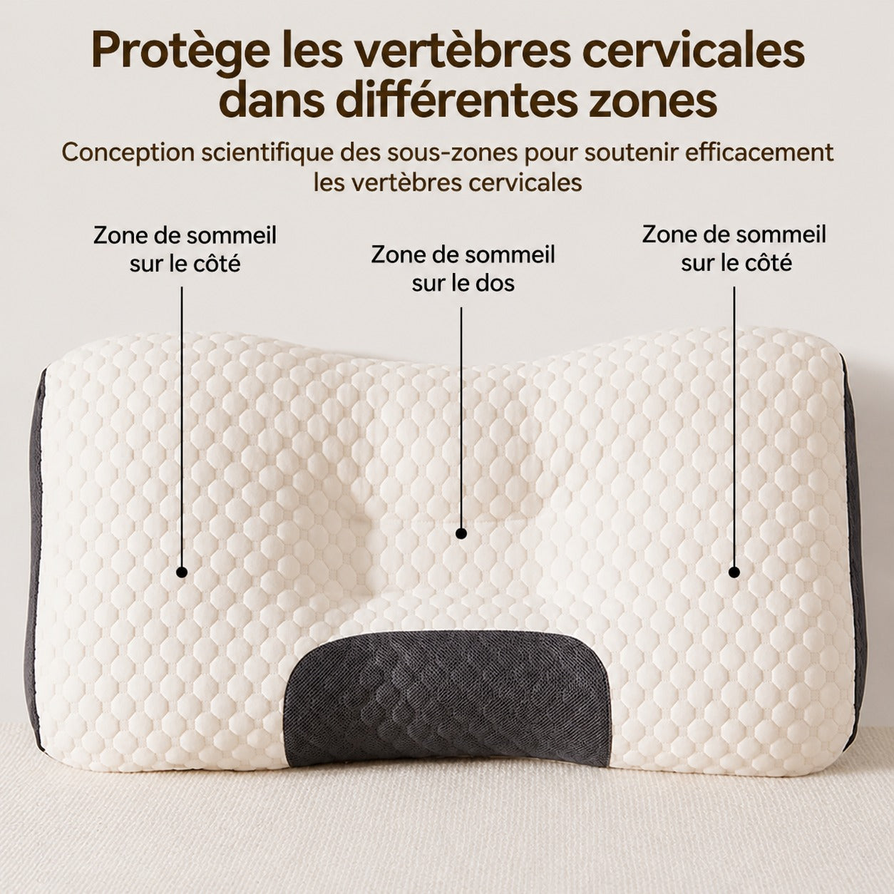 Oreiller Cervical Orthopédique pour un Sommeil Réparateur